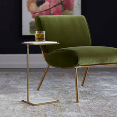 Elevate White Marble Drink Table - Ornate Home