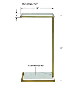 Elevate White Marble Drink Table - Ornate Home