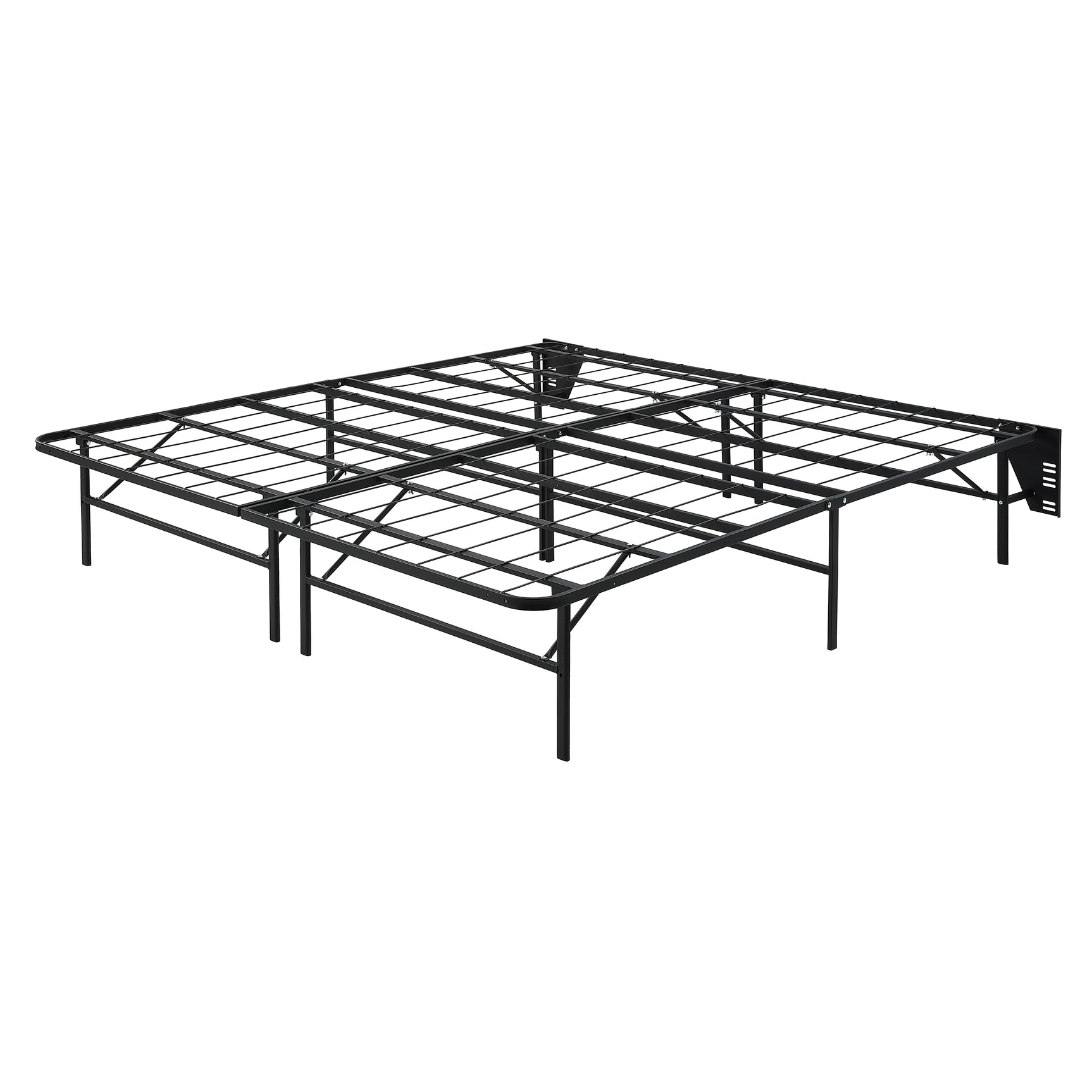 Elevated Black California King Foldable Metal Platform Bed Frame - Ornate Home