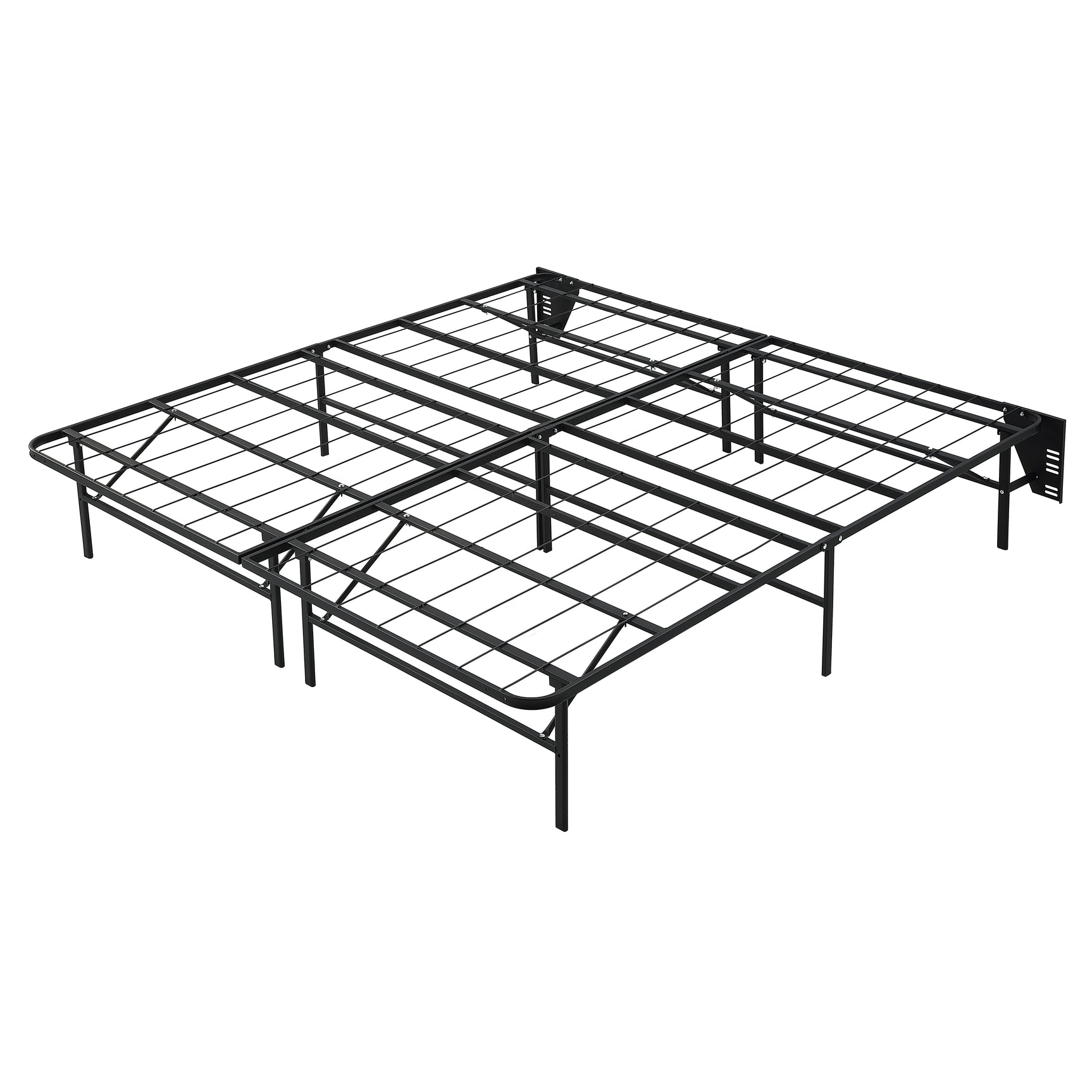 Elevated Black California King Foldable Metal Platform Bed Frame - Ornate Home