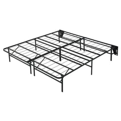 Elevated Black California King Foldable Metal Platform Bed Frame - Ornate Home