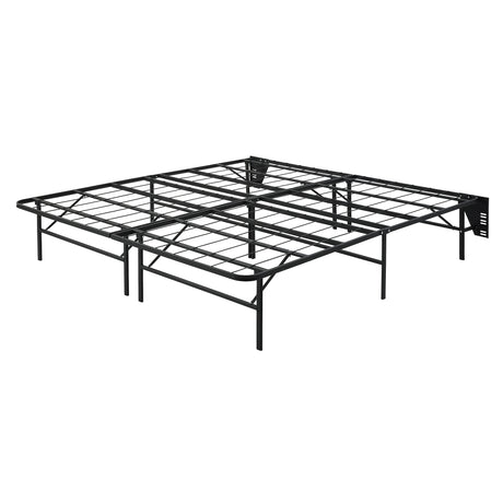 Elevated Black Eastern King Foldable Metal Platform Bed Frame - Ornate Home
