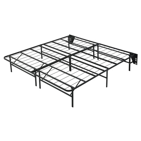 Elevated Black Eastern King Foldable Metal Platform Bed Frame - Ornate Home