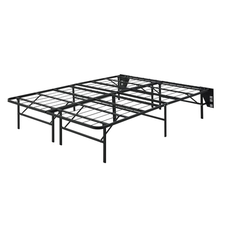 Elevated Black Full Foldable Metal Platform Bed Frame - Ornate Home