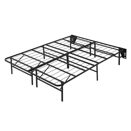 Elevated Black Full Foldable Metal Platform Bed Frame - Ornate Home