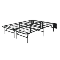 Elevated Black Queen Foldable Metal Platform Bed Frame - Ornate Home