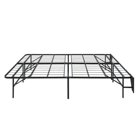 Elevated Black Queen Foldable Metal Platform Bed Frame - Ornate Home