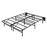 Elevated Black Queen Foldable Metal Platform Bed Frame - Ornate Home