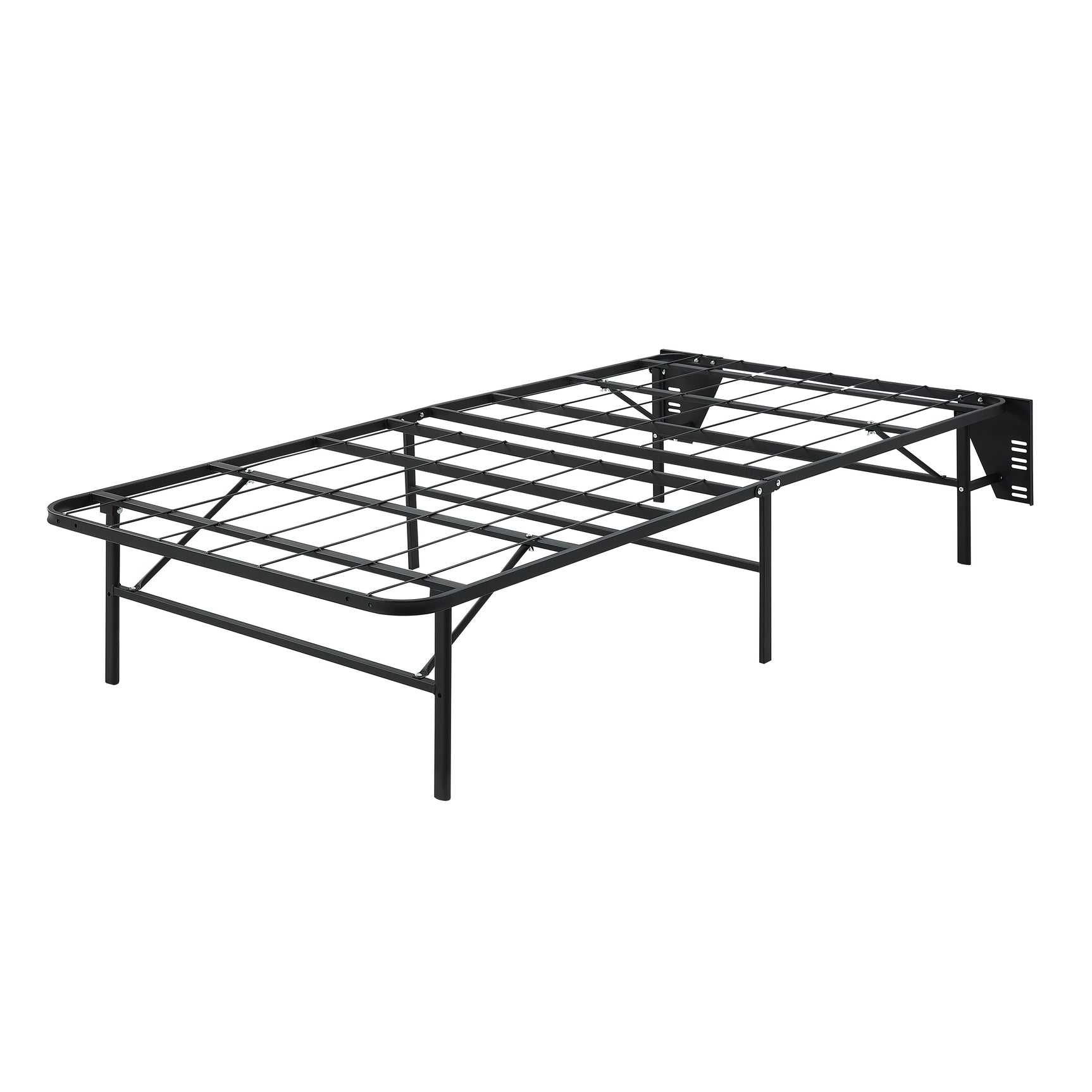 Elevated Black Twin Foldable Metal Platform Bed Frame - Ornate Home