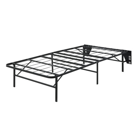 Elevated Black Twin Foldable Metal Platform Bed Frame - Ornate Home