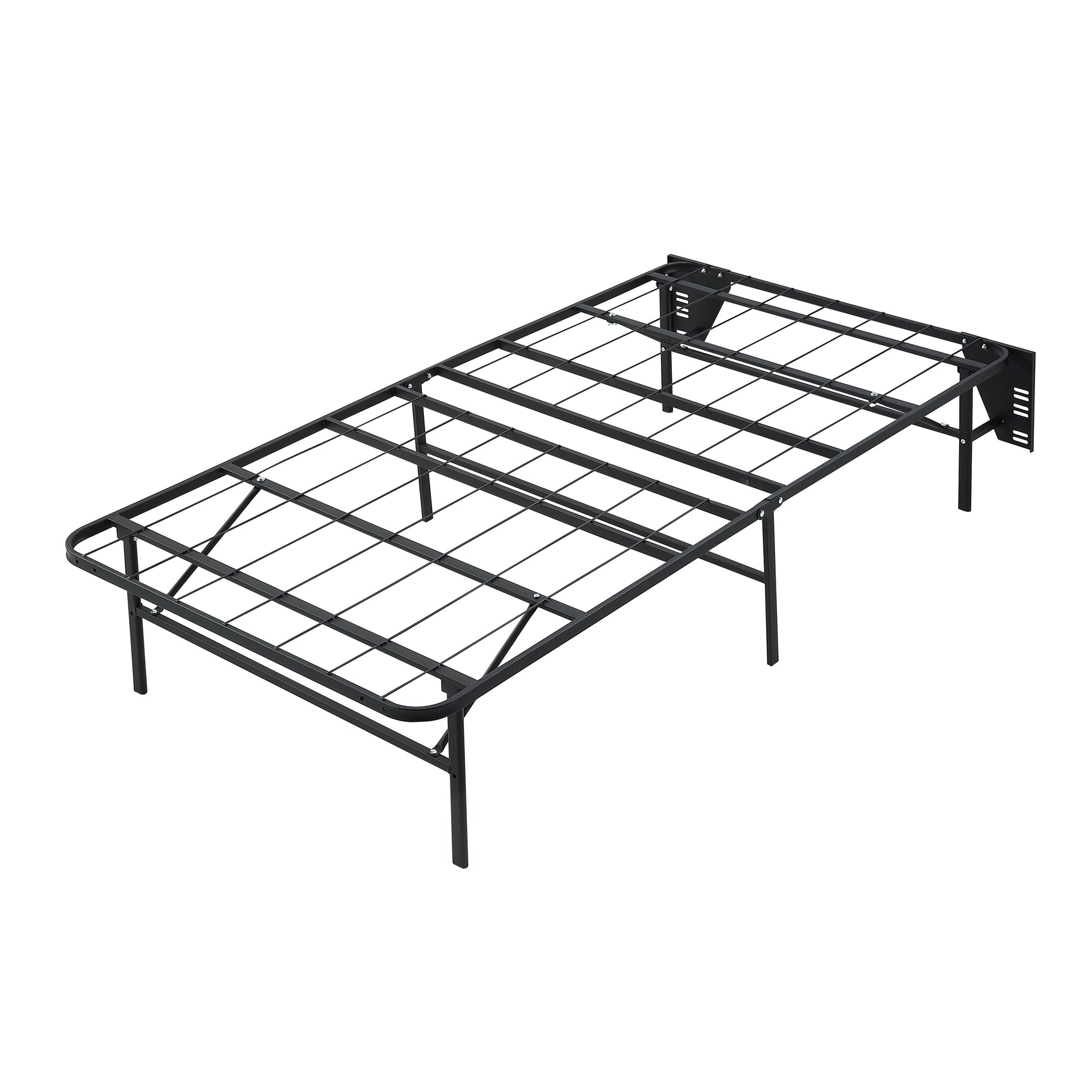 Elevated Black Twin Foldable Metal Platform Bed Frame - Ornate Home