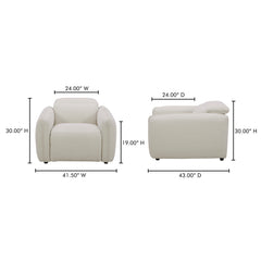 Eli Warm White Power Recliner Chair - Ornate Home