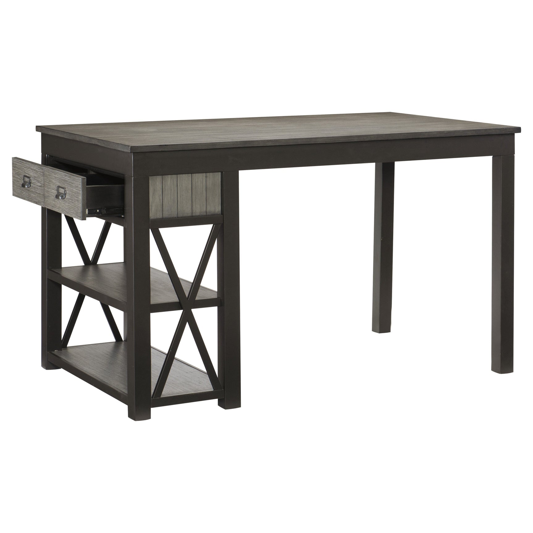 Elias Gray/Gunmetal Counter Height Table - Ornate Home