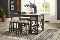 Elias Gray/Gunmetal Counter Height Table - Ornate Home