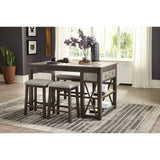 Elias Gray/Gunmetal Counter Height Table - Ornate Home