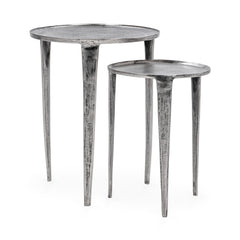 Elinor Antique Nickel Nesting Accent Tables (Set of 2) - Ornate Home