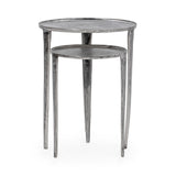 Elinor Antique Nickel Nesting Accent Tables (Set of 2) - Ornate Home