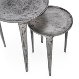 Elinor Antique Nickel Nesting Accent Tables (Set of 2) - Ornate Home