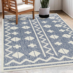 Elio Blue Outdoor Rug - Clearance - Ornate Home