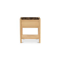 Elio Dark Emperador Marble/Natural Nightstand - Ornate Home