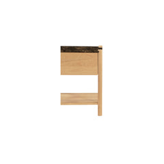 Elio Dark Emperador Marble/Natural Nightstand - Ornate Home