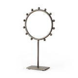 Elio Gunmetal Gray Large Studded Hoop Object - Ornate Home