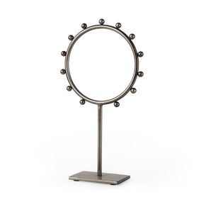 Elio Gunmetal Gray Large Studded Hoop Object - Ornate Home