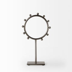 Elio Gunmetal Gray Small Studded Hoop Object - Ornate Home