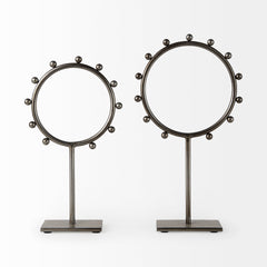 Elio Gunmetal Gray Small Studded Hoop Object - Ornate Home