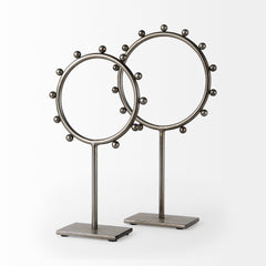 Elio Gunmetal Gray Small Studded Hoop Object - Ornate Home