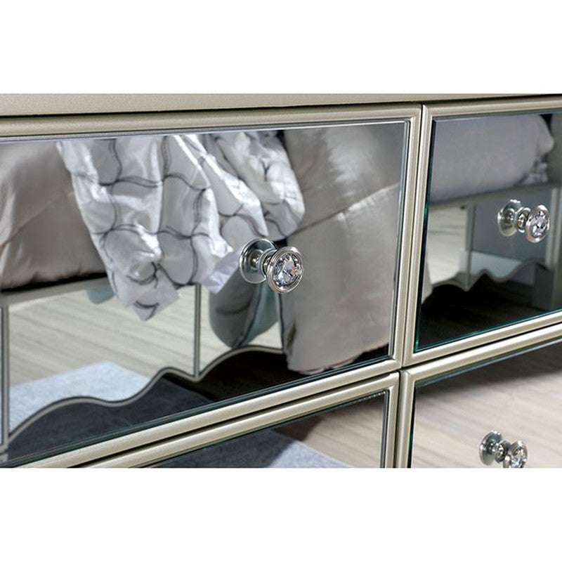 Eliora Silver 5 Pc Queen Bedroom Set - Ornate Home