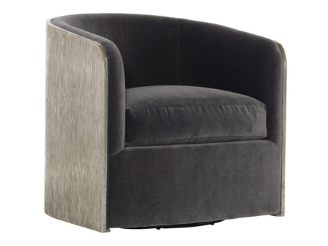 Eliot Burnished Aluminum/Grey Fabric Swivel Chair - Ornate Home