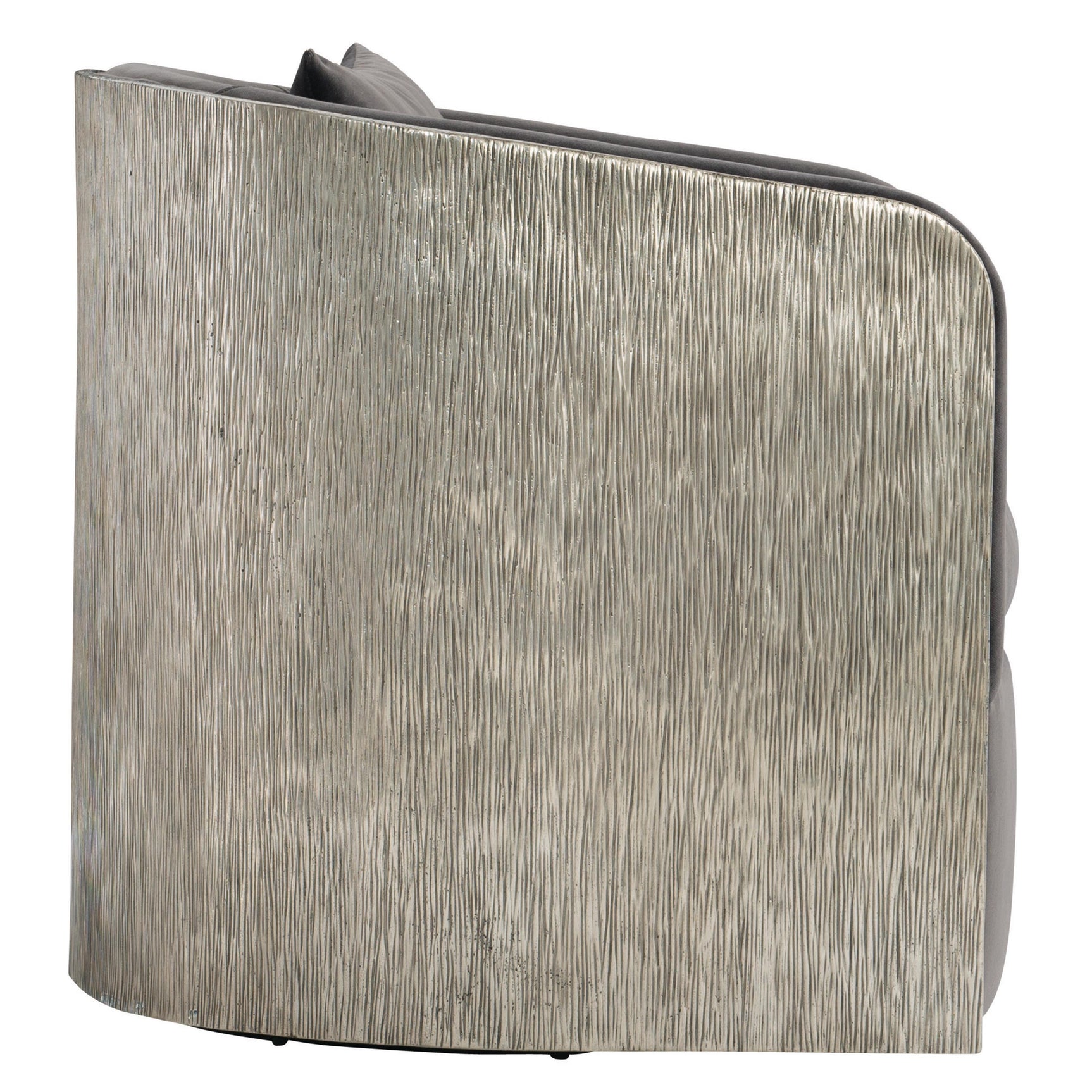 Eliot Burnished Aluminum/Grey Fabric Swivel Chair - Ornate Home