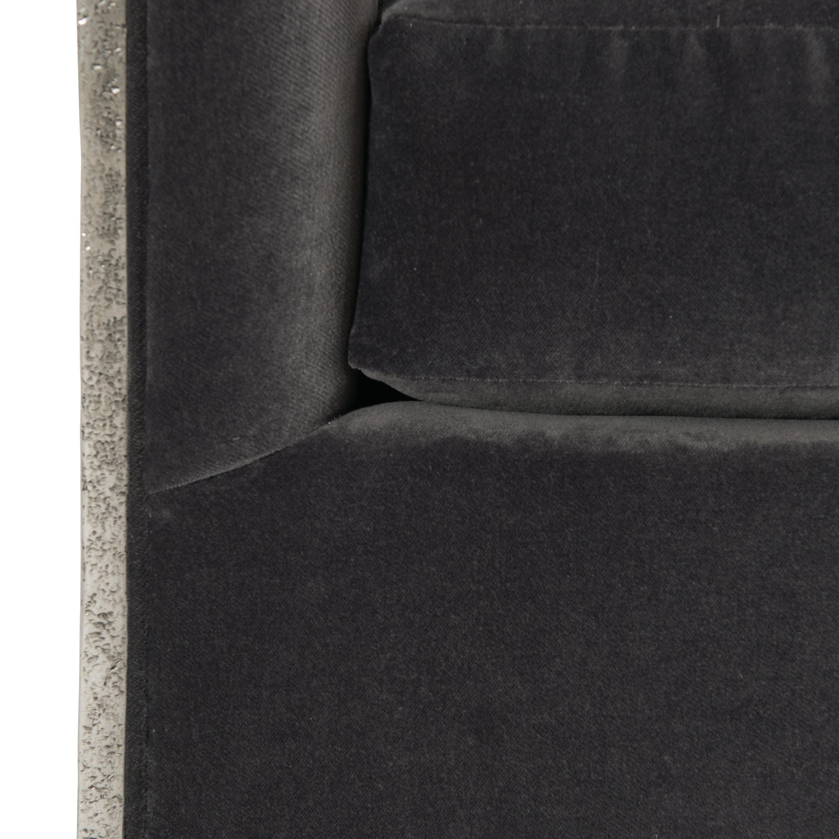 Eliot Burnished Aluminum/Grey Fabric Swivel Chair - Ornate Home