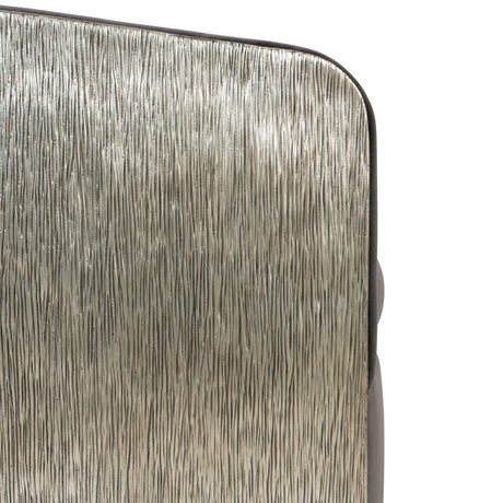 Eliot Burnished Aluminum/Grey Fabric Swivel Chair - Ornate Home