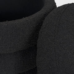 Elise Black Boucle Upholstered Storage Ottoman - Ornate Home