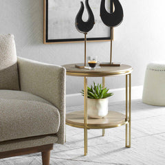 Elise Brass Round Side Table - Ornate Home