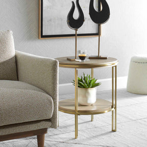 Elise Brass Round Side Table - Ornate Home