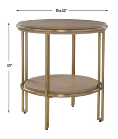 Elise Brass Round Side Table - Ornate Home