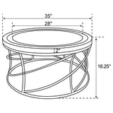 Elise Gold 2-piece Round Mirror Top Coffee and End Table Set - Ornate Home