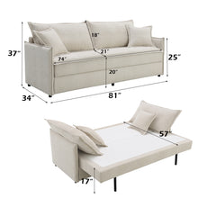 Elisea Beige Sofa w/Sleeper - Ornate Home