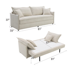 Elisea Beige Sofa w/Sleeper - Ornate Home
