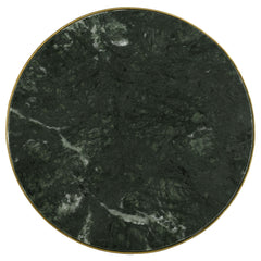 Eliska Antique Gold Round Green Marble Top Accent Side Table - Ornate Home