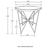 Eliska Antique Gold Round Green Marble Top Accent Side Table - Ornate Home