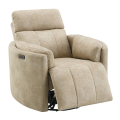 Elison Beige Power Motion Glider Recliner W/Swivel - Ornate Home