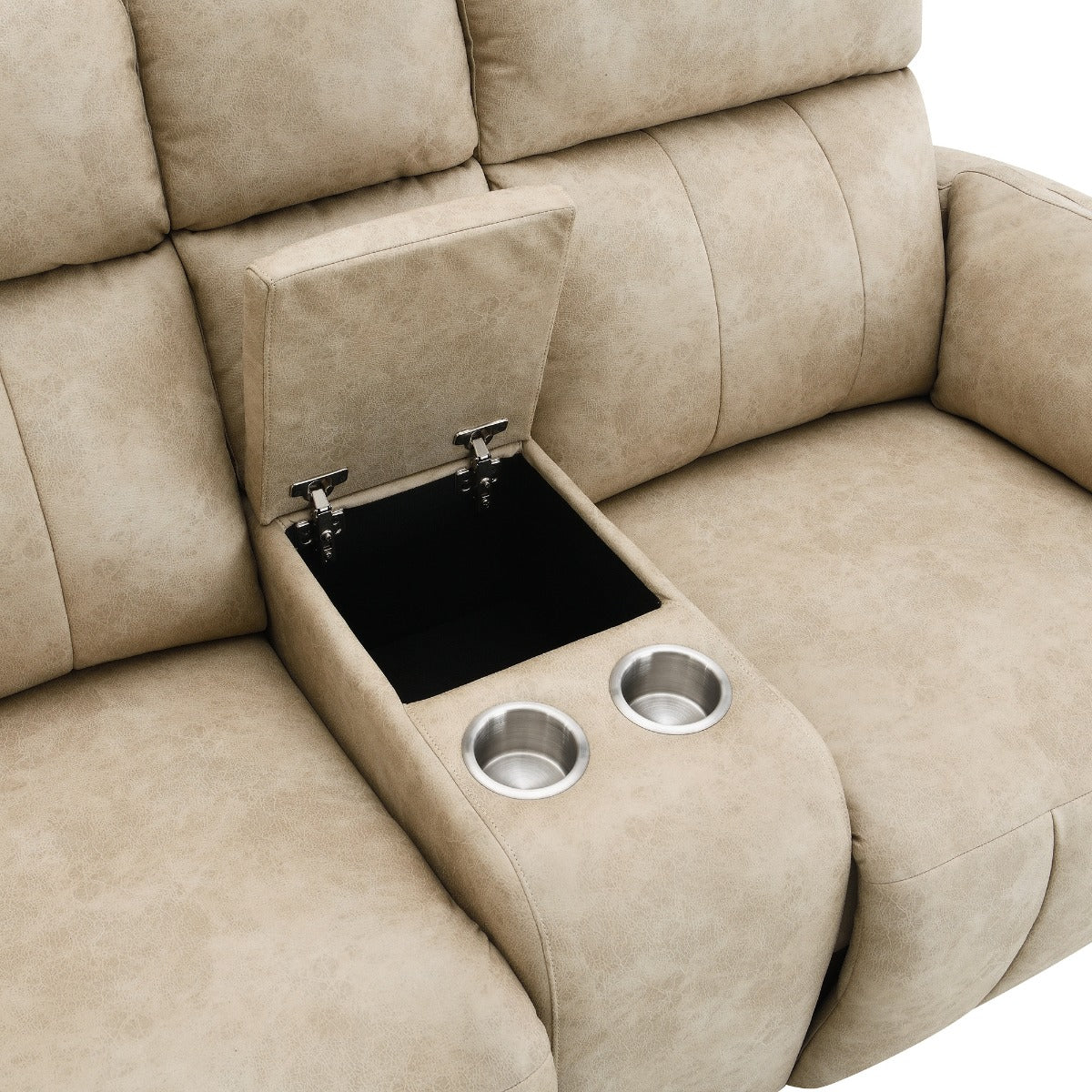 Elison Beige Power Motion Loveseat W/Console & Storage - Ornate Home