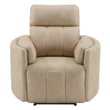 Elison Dark Beige Motion Glider Recliner w/Swivel - Ornate Home