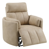 Elison Dark Beige Motion Glider Recliner w/Swivel - Ornate Home