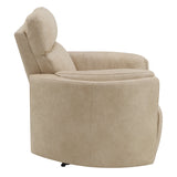 Elison Dark Beige Motion Glider Recliner w/Swivel - Ornate Home