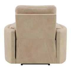 Elison Dark Beige Motion Glider Recliner w/Swivel - Ornate Home